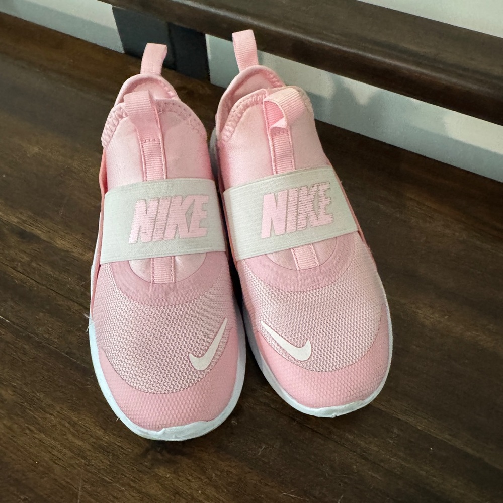 Nike Kids Pink Slip-On Sneakers with White Swoosh